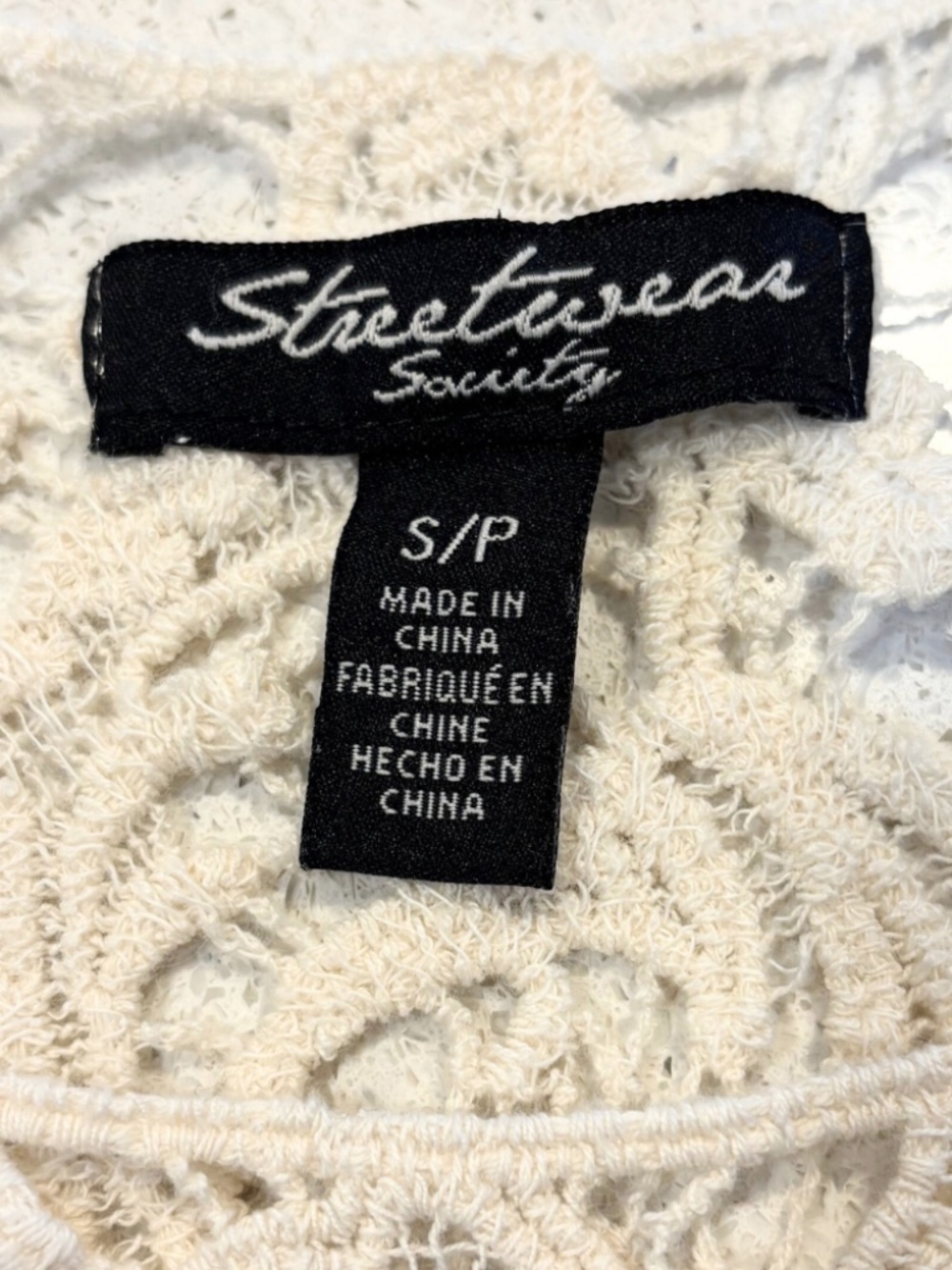 Streetwear Society Cream Lace Crop Top Size S - Picture 7 of 7